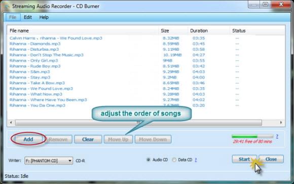 burn playlist to cd